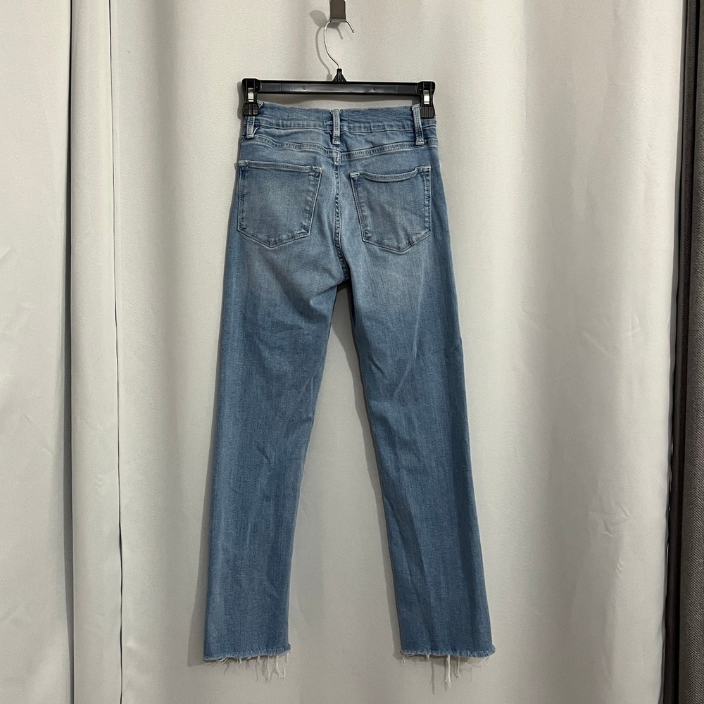 FRAME Le High Straight Jeans Womens 25 Light Blue Fading Premium Denim Capsule - Picture 3 of 13